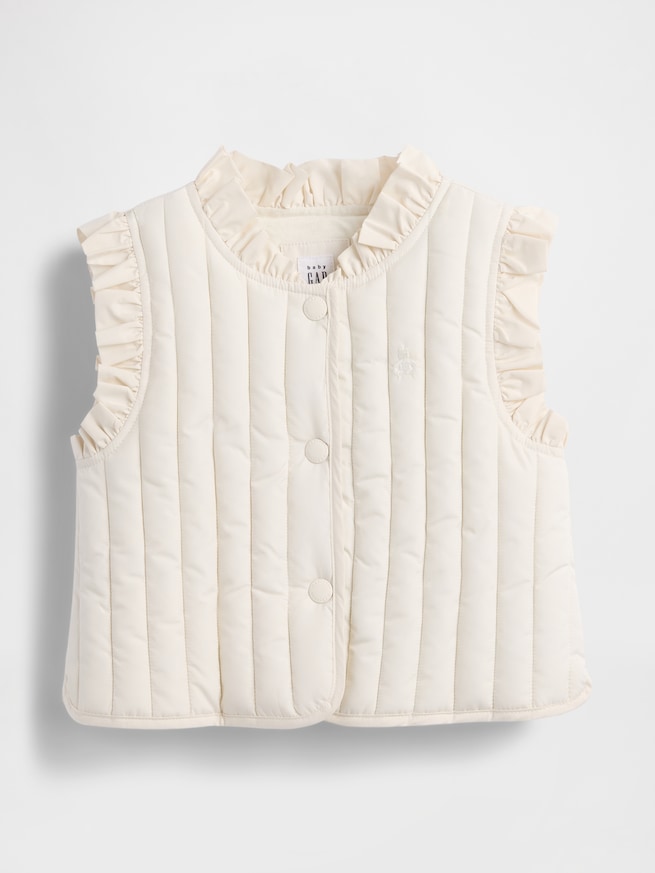 キルティング ラッフルフリルトリミング ベスト(幼児・ベビー)-0