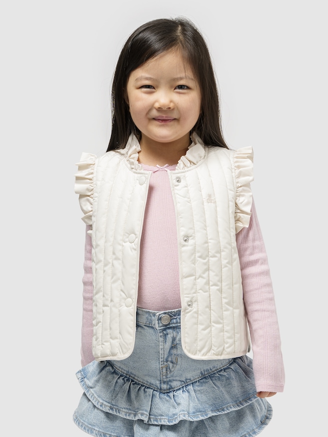 キルティング ラッフルフリルトリミング ベスト(幼児・ベビー)-3