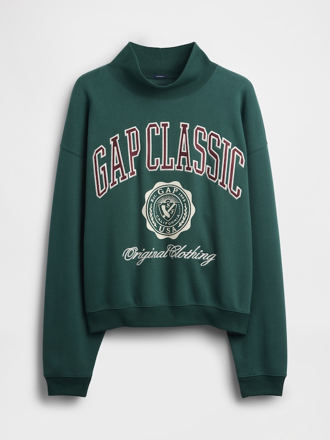 ヴィンテージソフトモックネック　クロップド GAPロゴ スウェットシャツ-4