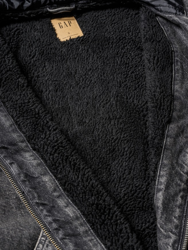 ウルトラソフト デニム 裏ボアジップアップパーカー-5