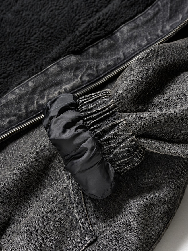 ウルトラソフト デニム 裏ボアジップアップパーカー-6