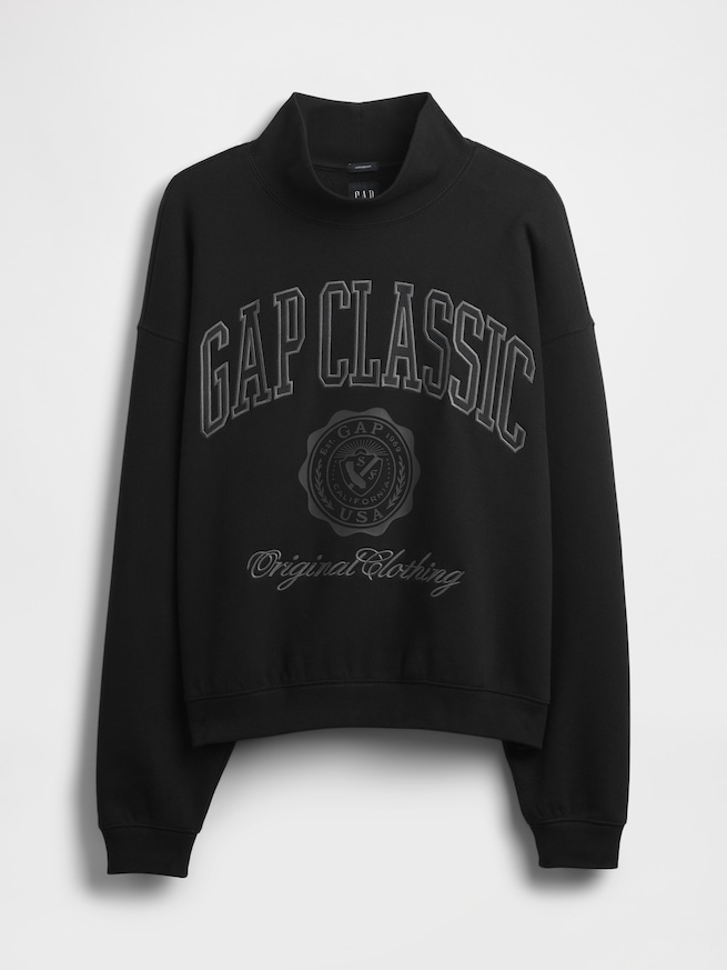 ヴィンテージソフトモックネック　クロップド GAPロゴ スウェットシャツ-4