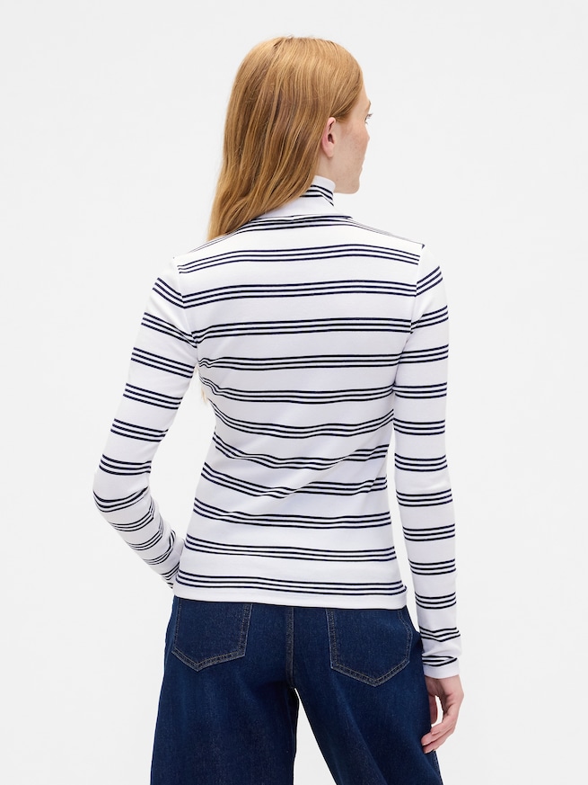 リブ タートルネックTシャツ-1