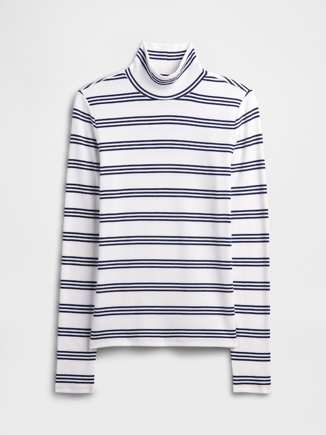 リブ タートルネックTシャツ-3