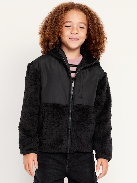 Loose Sherpa Pocket Hooded Jacket for Boys