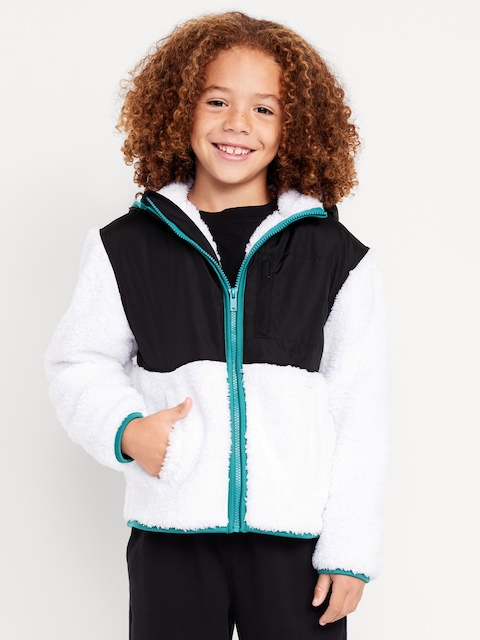 Loose Sherpa Pocket Hooded Jacket for Boys