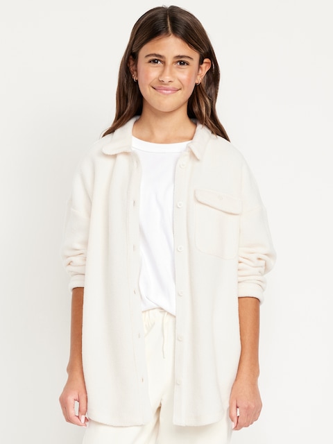 VESTE-CHEMISE SURDIMENSIONNÉE ET DOUILLETTE POUR FILLE