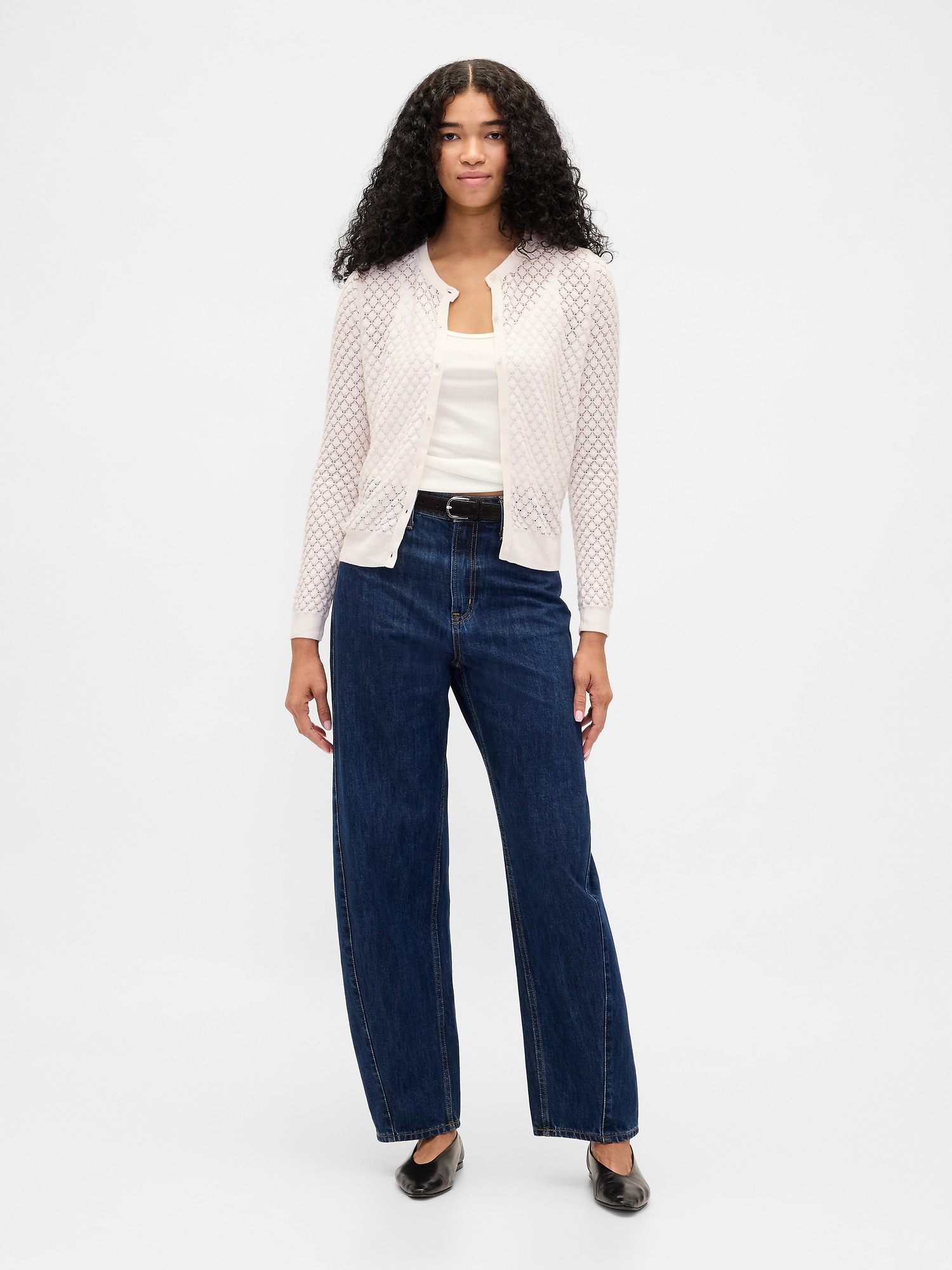 CashSoft カシミヤタッチ ストレッチ ポインテール カーディガン-1