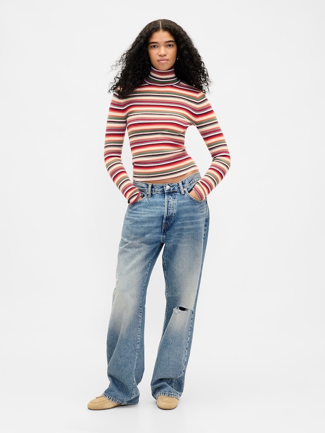 CashSoft カシミヤタッチ ストレッチ タートルネックセーター-1