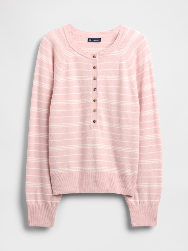 CashSoft カシミヤタッチ ヘンリーネックセーター-4