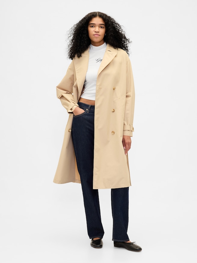 GAPロゴ クロップド モックネックトップス-1