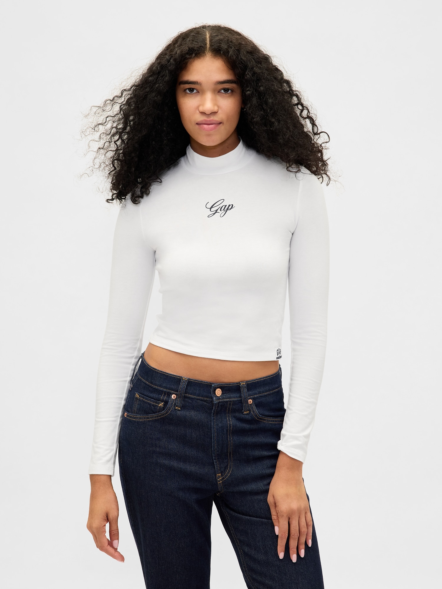 トップス GAP Gap公式オンラインストア | GAPロゴ クロップド モックネックトップス