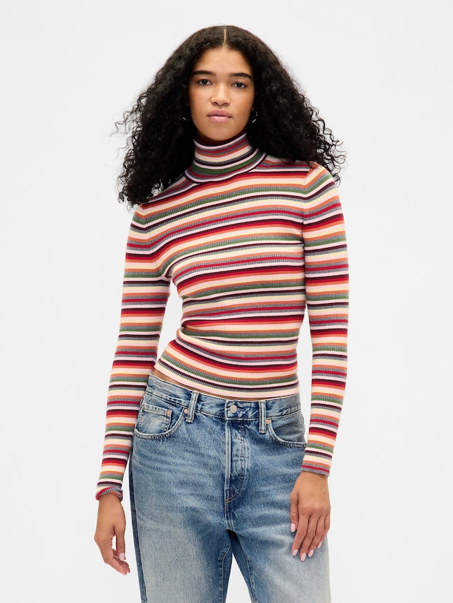 CashSoft カシミヤタッチ ストレッチ タートルネックセーター-0