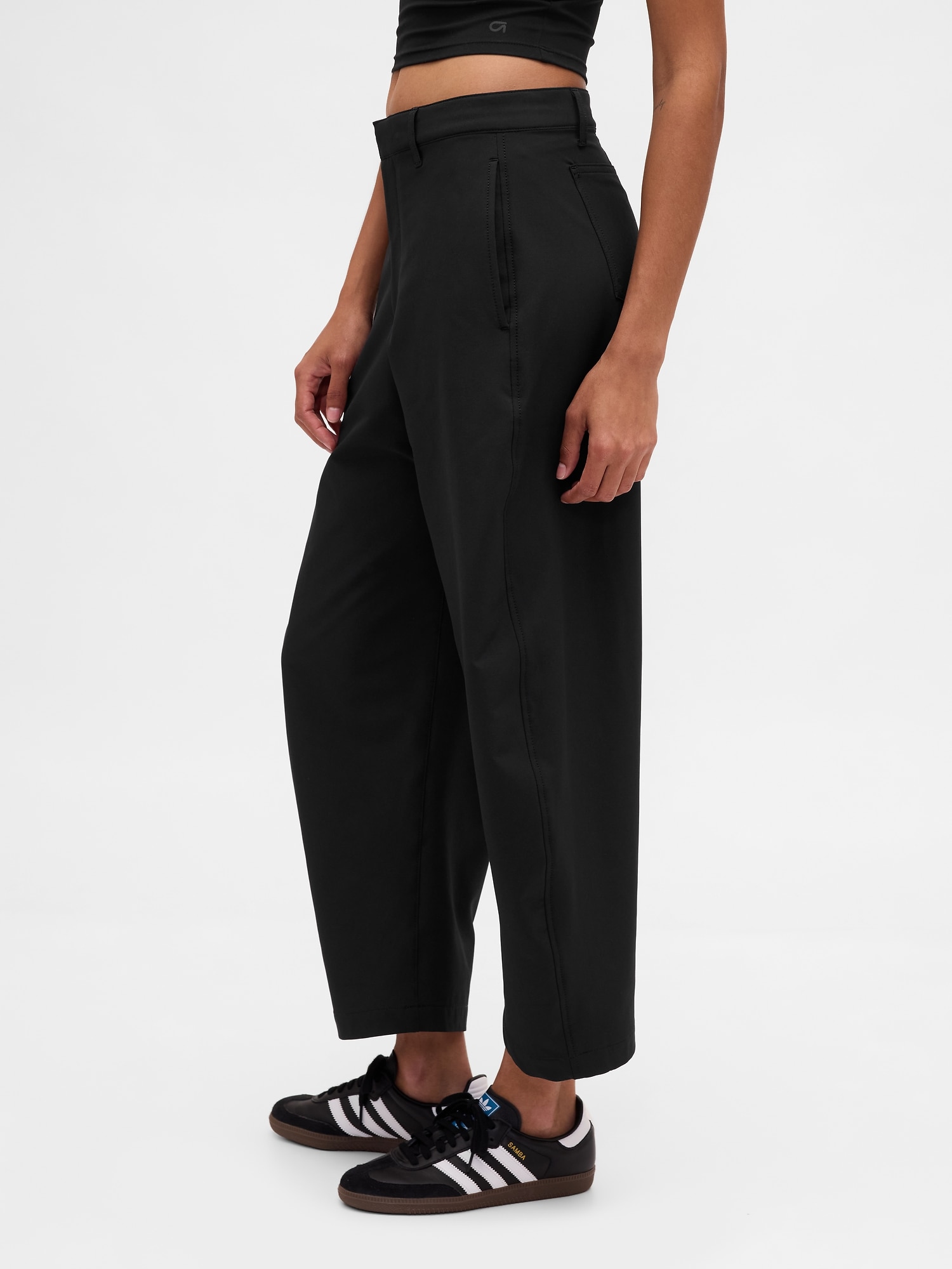 GapFit ミッドライズ 裏地付き ランアラウンド バレルパンツ-2