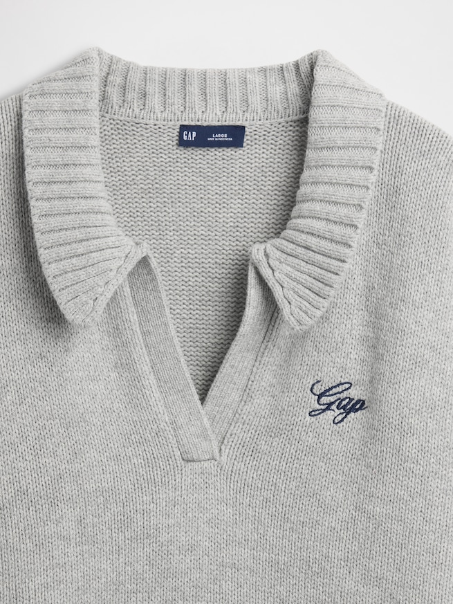 アシンメトリー GAPロゴ セーター-3