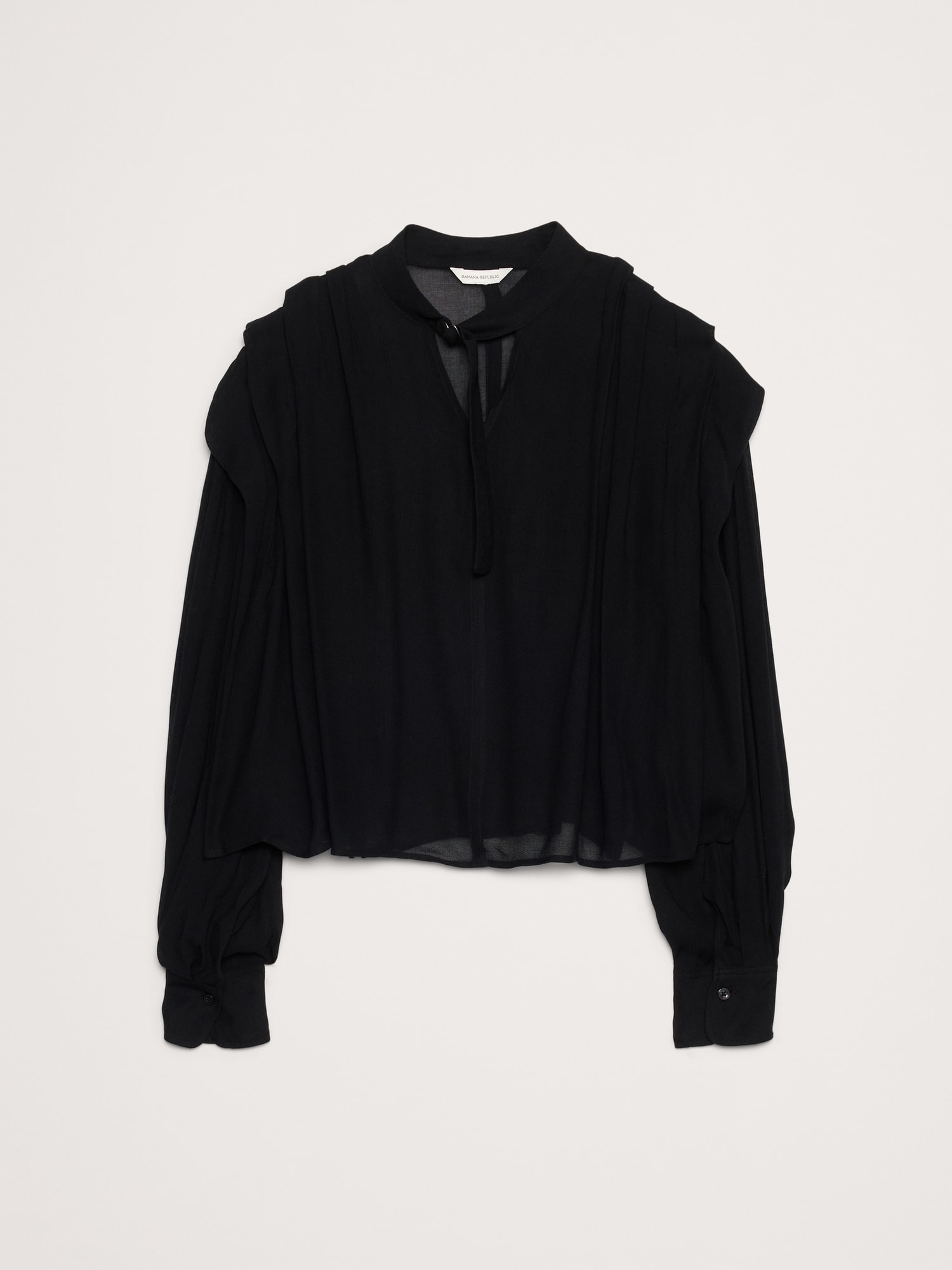 シアー プリーツ ショルダー トップス-4 シアー プリーツ ショルダー トップス-4