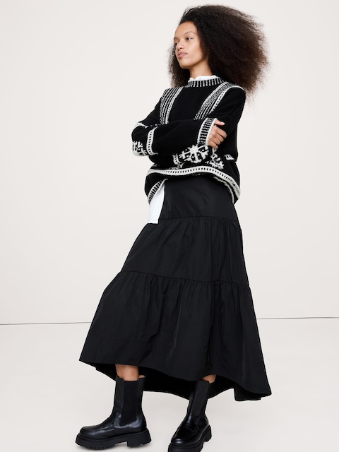 Tiered Midi Skirt