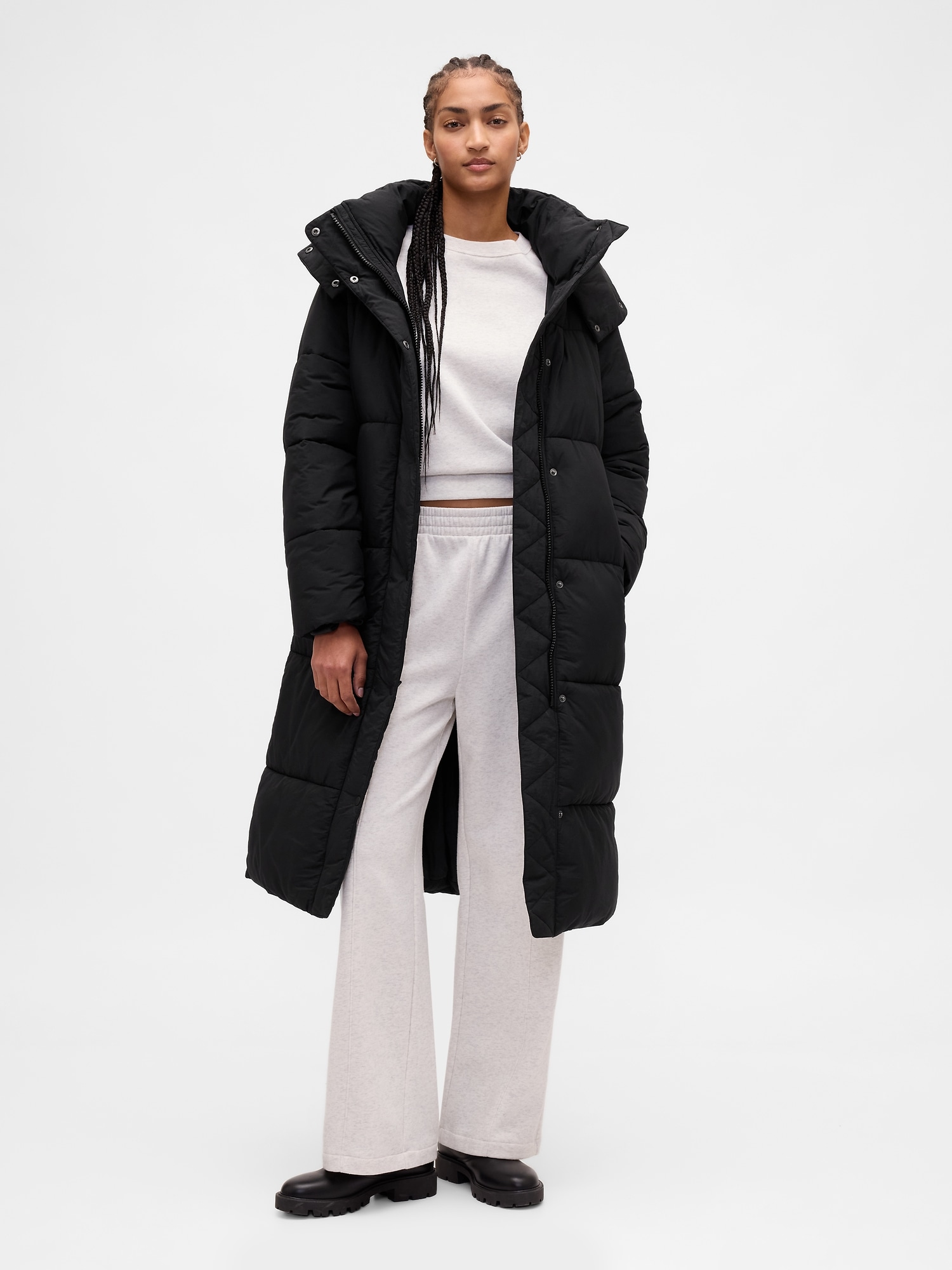 Belted Long Puffer Coat