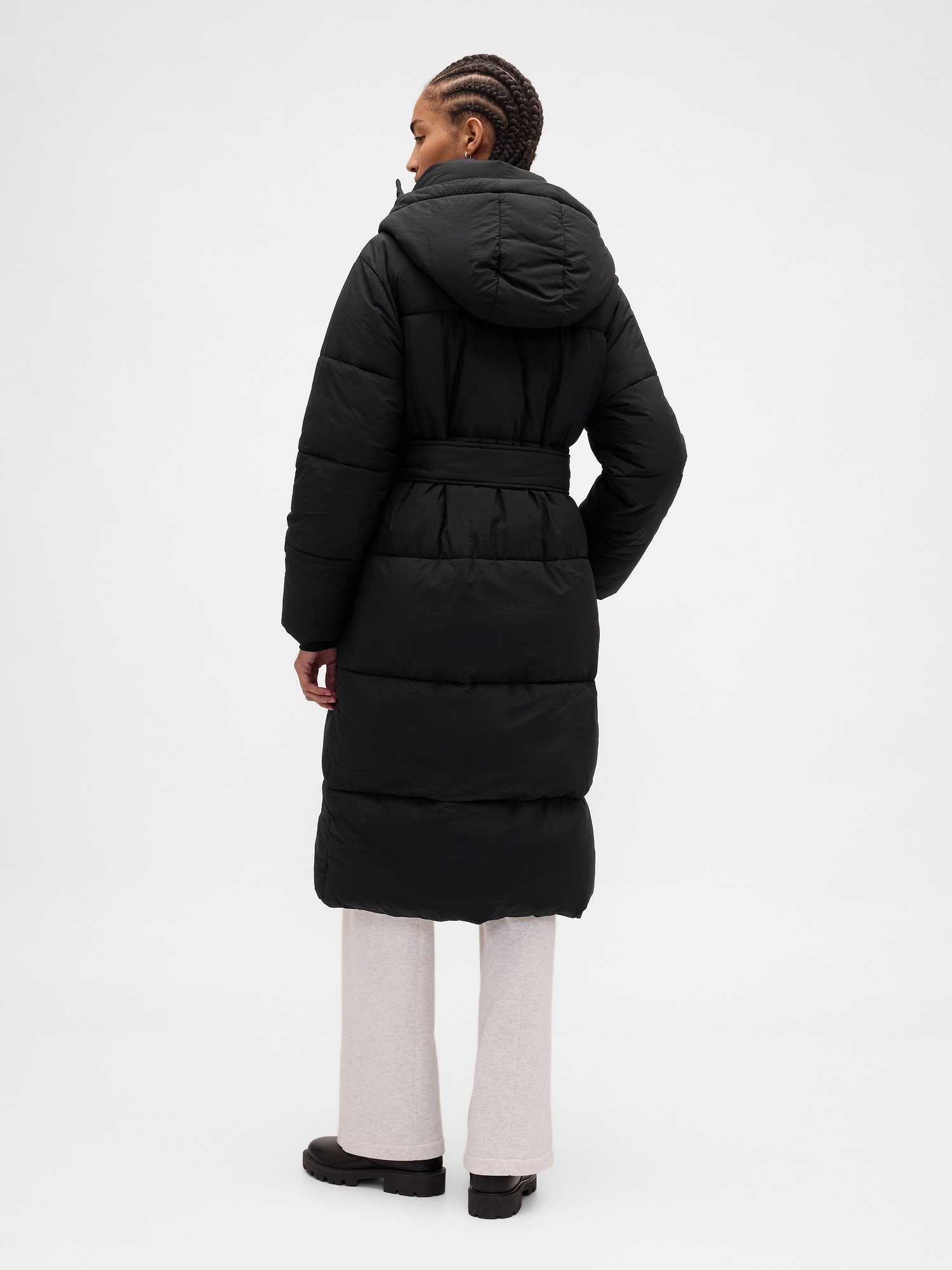 Belted Long Puffer Coat