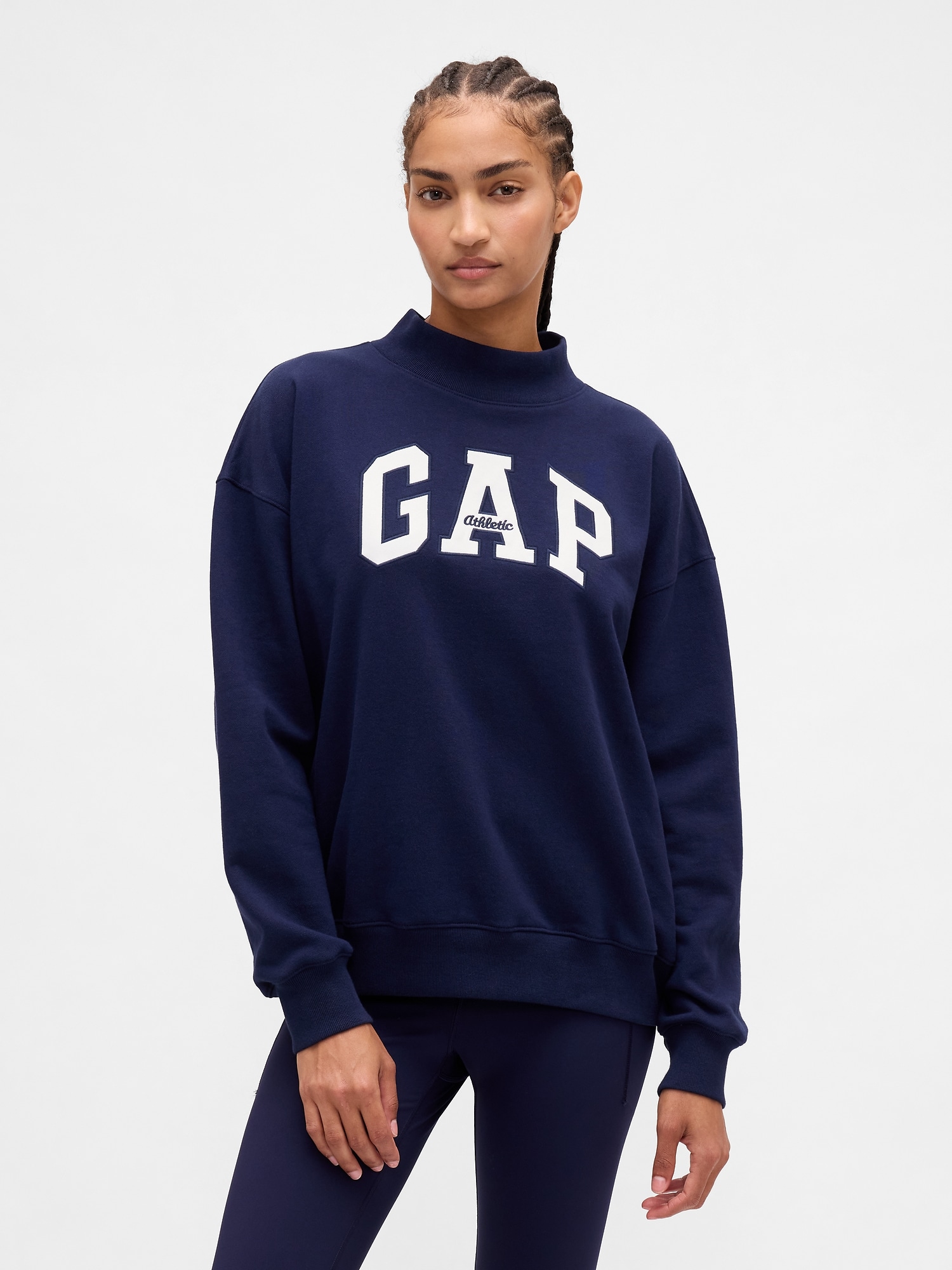 Heavyweight French Terry Oversized Mockneck Logo Sweatshirt