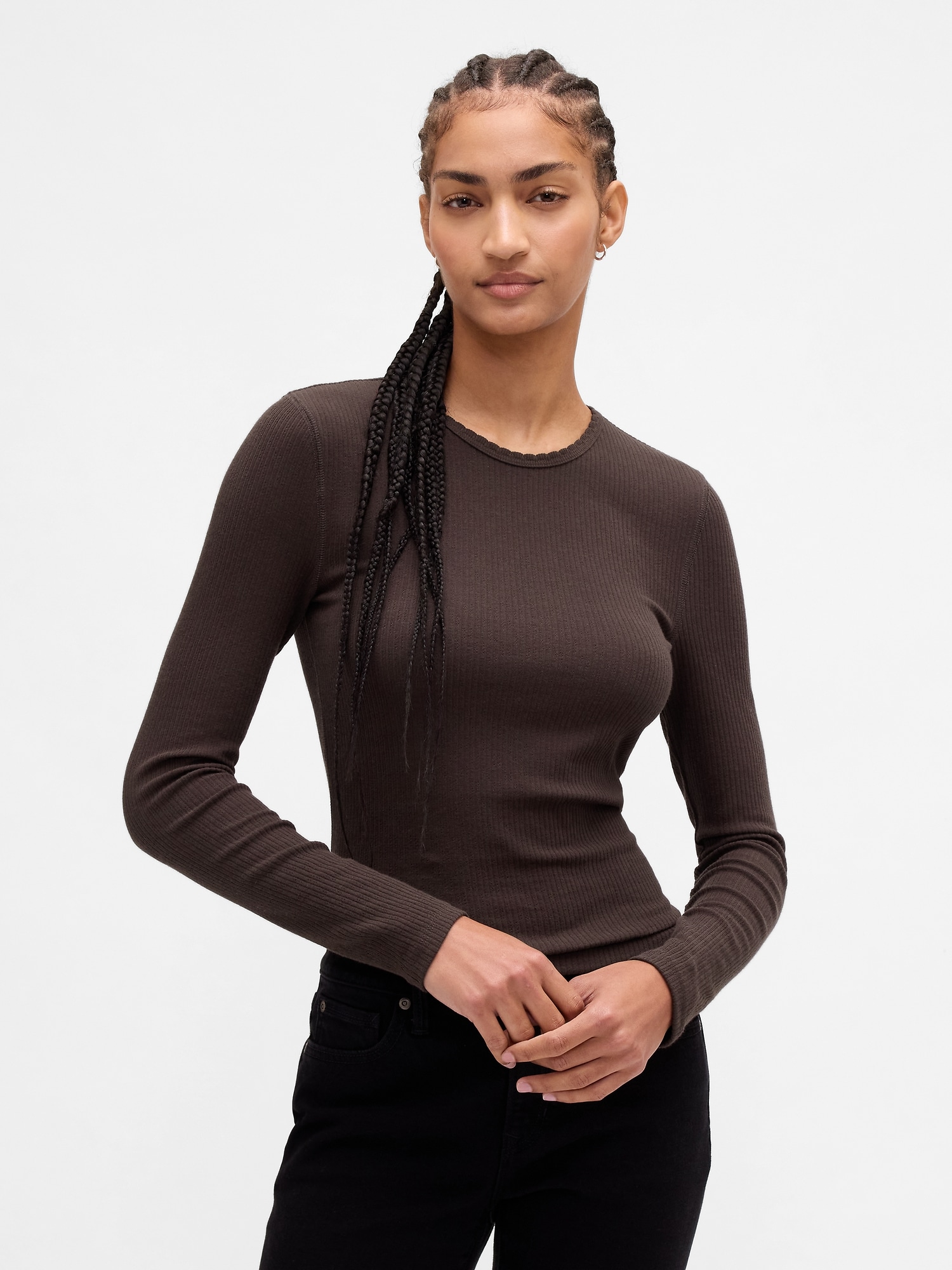 Pointelle Rib T-Shirt