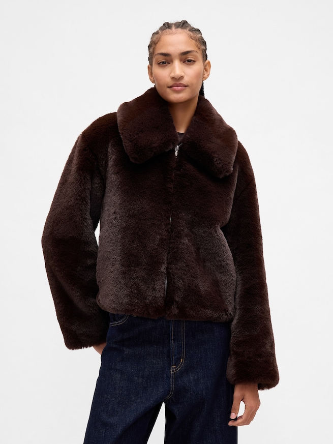 リサイクル リラックスフィット フェイクファージャケット-0