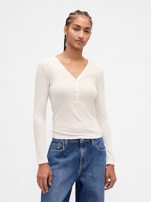 シアー リブTシャツ