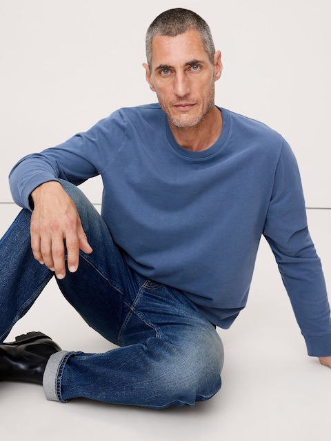 Sueded Cotton Long-Sleeve T-Shirt