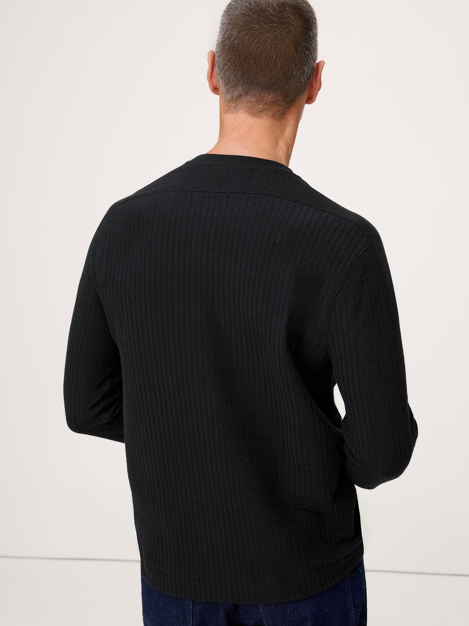 スラブ ダブルニット ヘンリーTシャツ-1