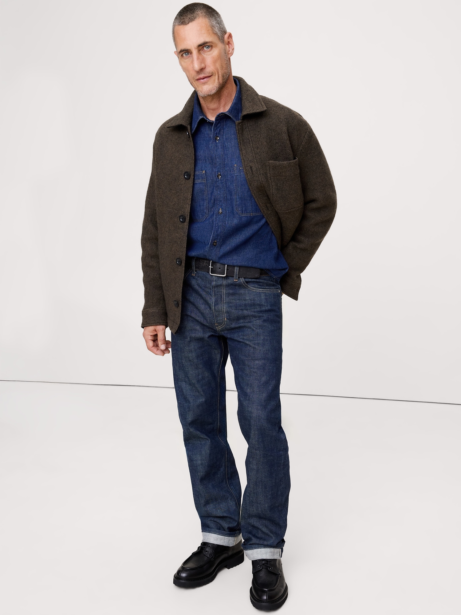 VESTE-CHEMISE EN LAINE BOUILLIE