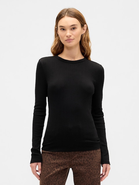 Ribbed Crewneck T-Shirt