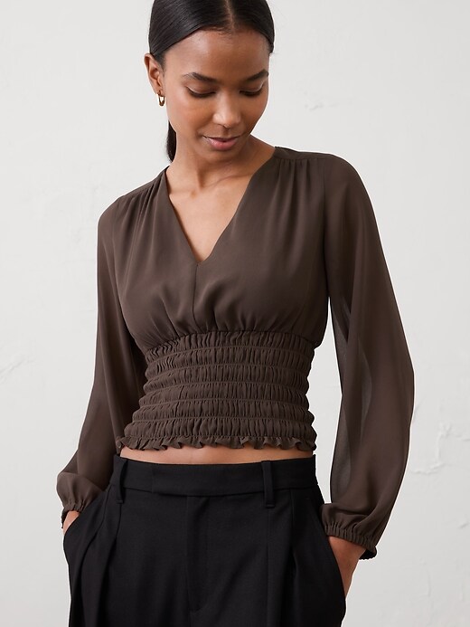 Ruched V-Neck Top | Banana Republic Factory