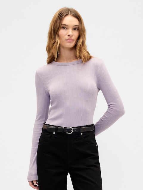 Ribbed Crewneck T-Shirt