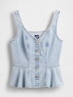 デニム ぺプラム クロップド タンクトップ-5