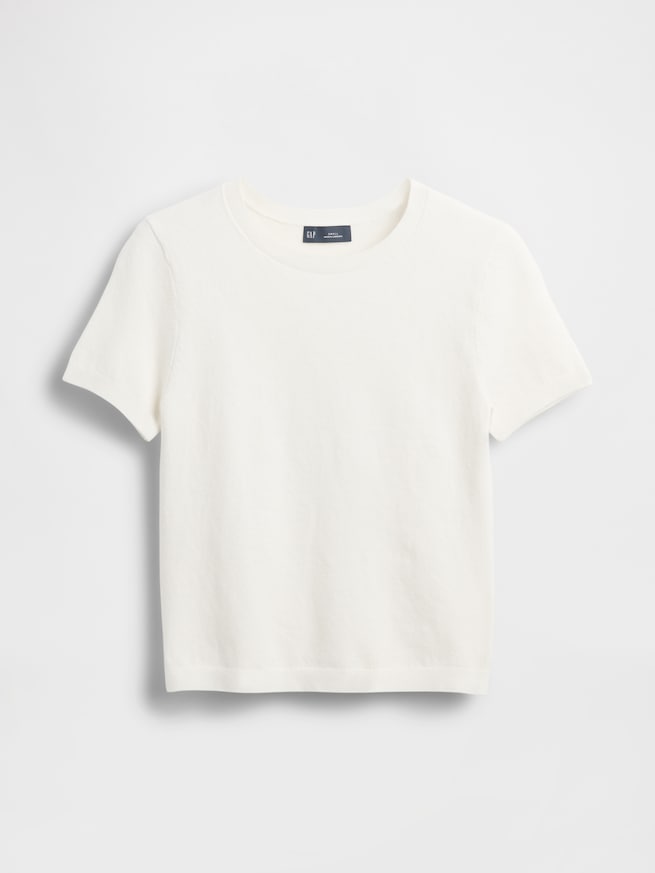 CashSoft カシミヤタッチ ストレッチ チビTシャツ-4