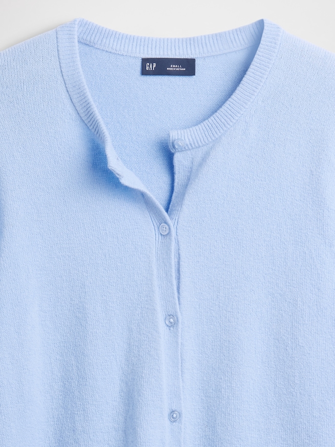 CashSoft カシミヤタッチ クロップドカーディガン-3