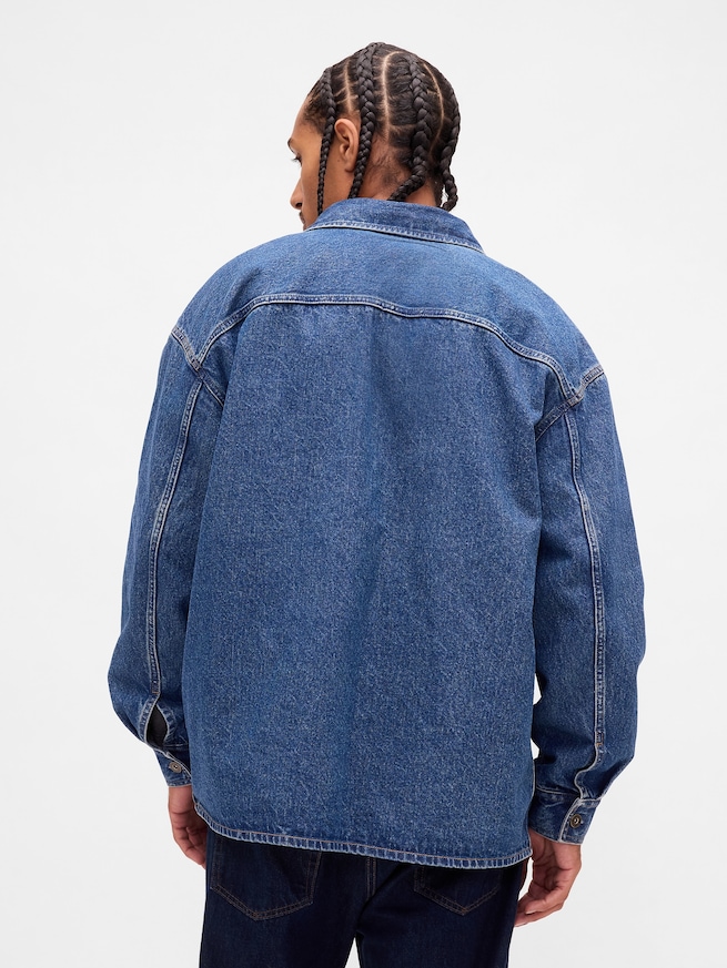 デニム オーバーサイズ ユーティリティ シャツジャケット-2