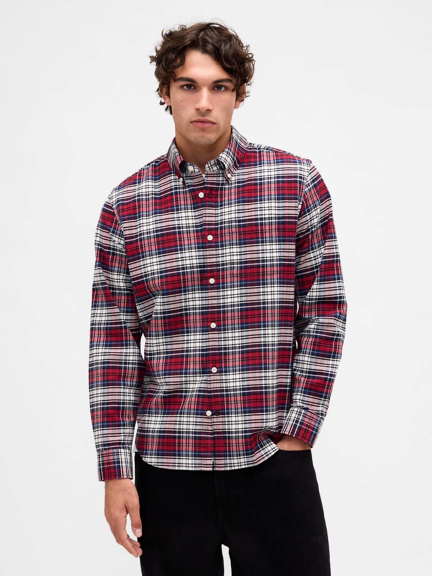 Plaid Oxford Button-Down Shirt