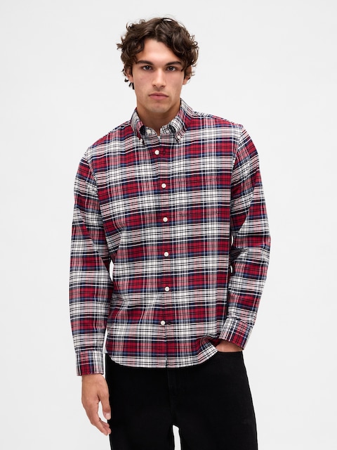 Plaid Oxford Button-Down Shirt