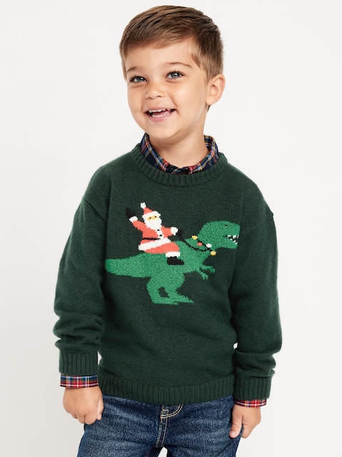 SoSoft Oversized Holiday Graphic Sweater for Toddler Boys