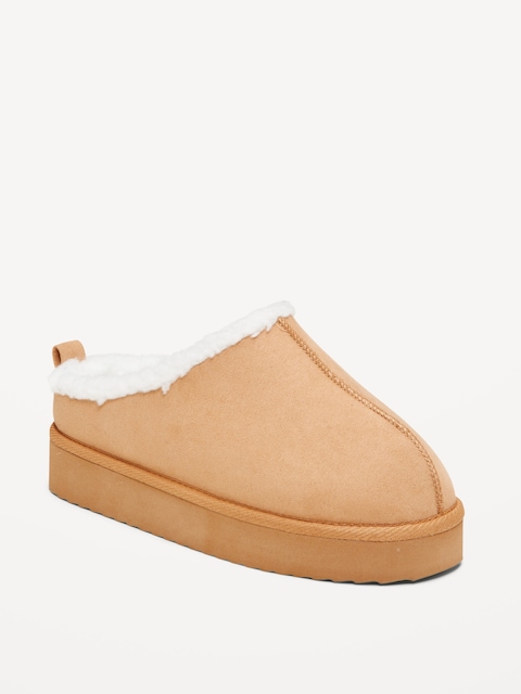 Faux-Suede Platform Mule Slippers for Girls