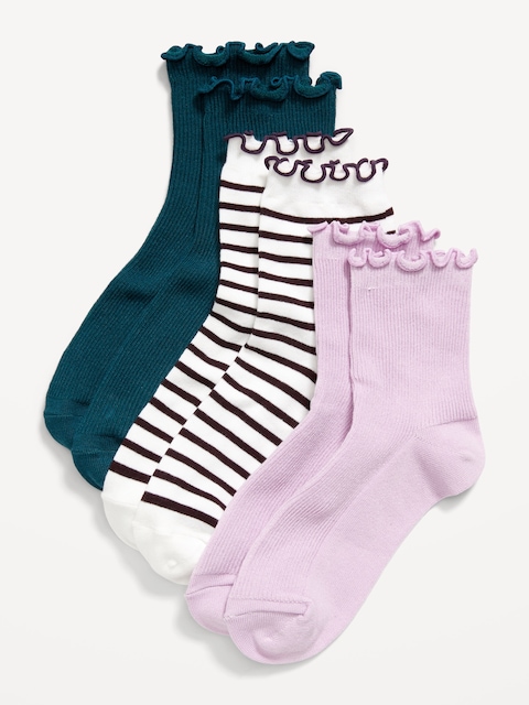 CHAUSSETTES À VOLANTS POUR FEMME (PAQUET DE 3 PAIRES)