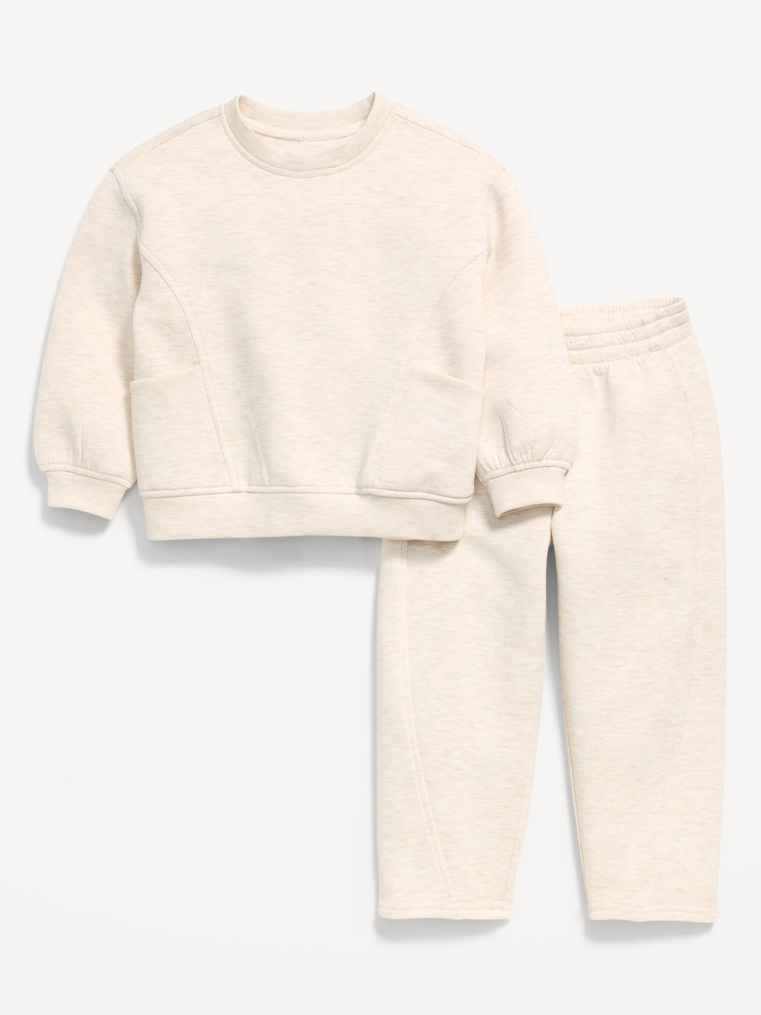 ENSEMBLE CHANDAIL RAS DU COU ET PANTALON MOLLETON RAFFINÉ POUR TOUTE-PETITE