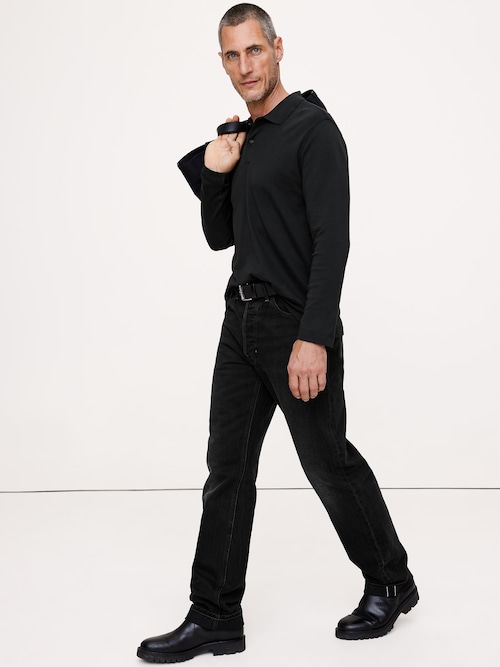 Luxury-Touch ロングスリーブ ポロシャツ