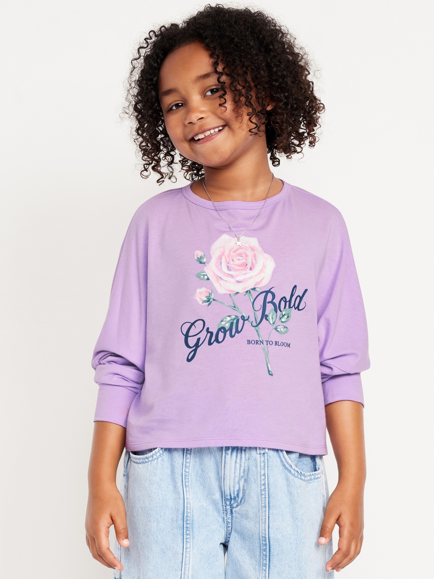 Long-Sleeve Cropped Top for Girls
