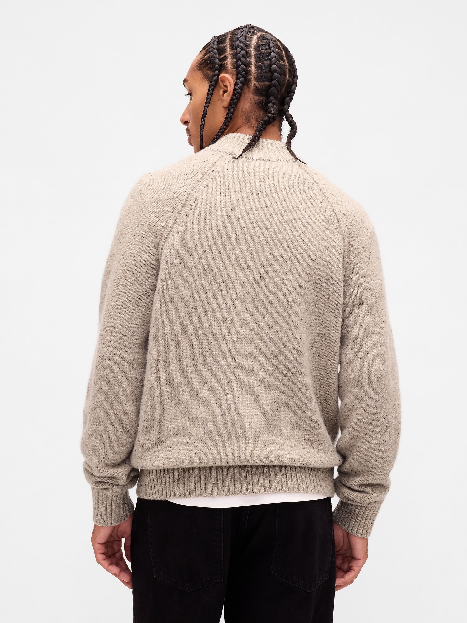 Wool-Blend Zip Cardigan Sweater