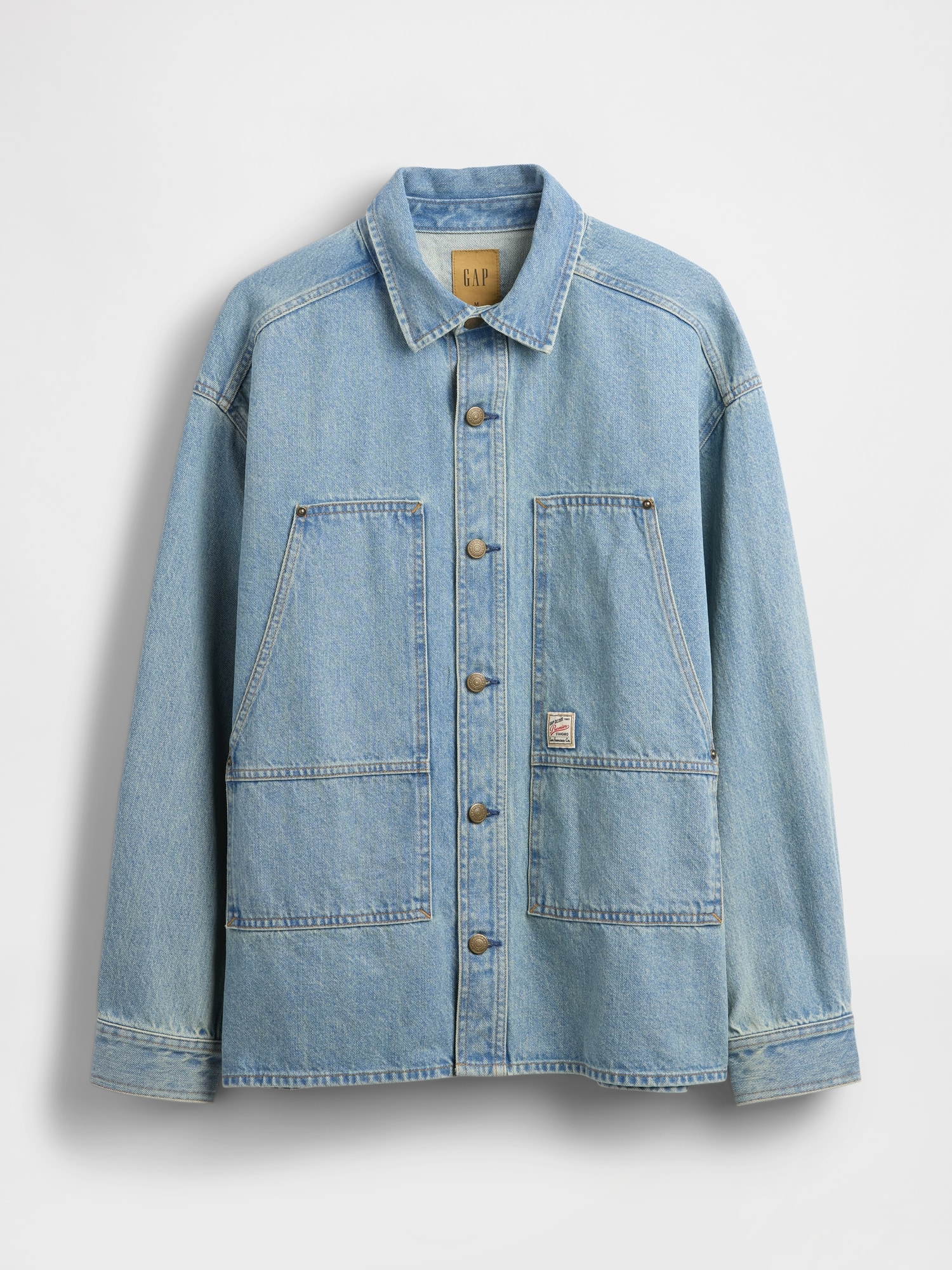 デニム オーバーサイズ ユーティリティ シャツジャケット-4