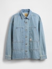デニム オーバーサイズ ユーティリティ シャツジャケット-4