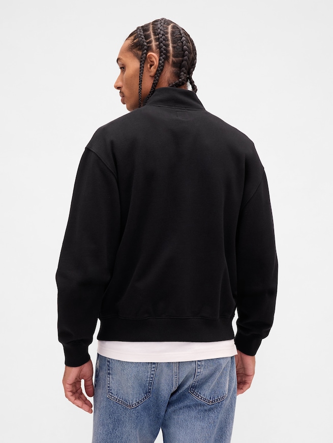 ヘビーウェイト オーバーサイズ GAPロゴ ハーフジップ プルオーバー-2