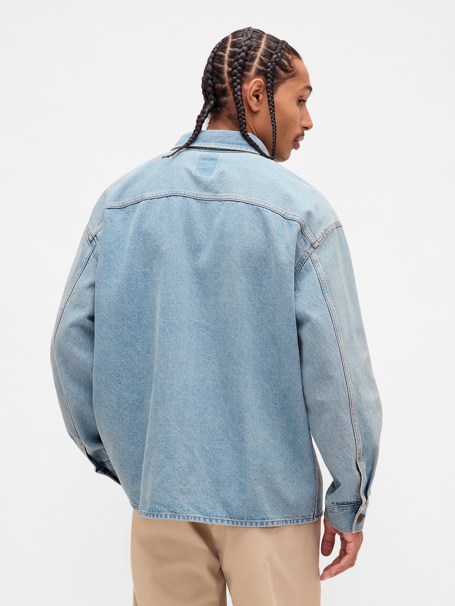 デニム オーバーサイズ ユーティリティ シャツジャケット-2